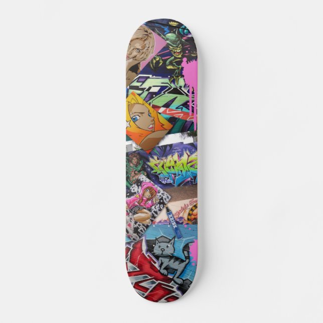 teazer triptych 1 old school skateboard bräda 21,6 cm (Framsida)