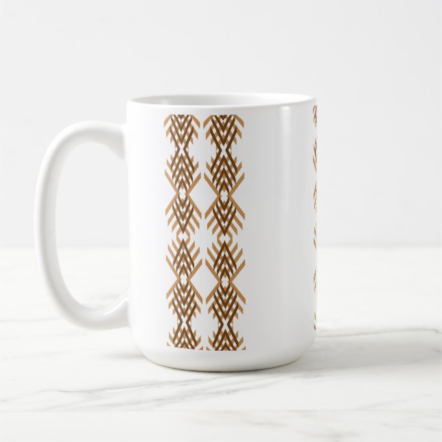 Tebeb Geometrisk Vävnad – Etiopiskt Stam-mönster Kaffemugg (Vänster)