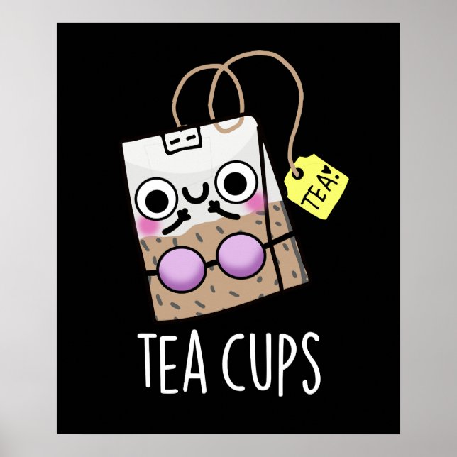 Tebechkops Roliga BH-puns Mörk Bakgrund Poster (Framsidan)