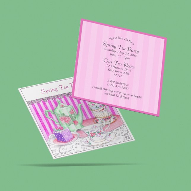 Tebjudningsillustration för fikaparty inbjudningar (Skapare uppladdad)