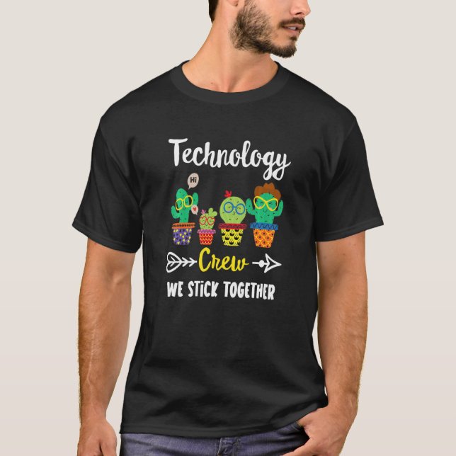 Tec Technology Crew Teactus Technology Teacher T Shirt (Framsida)