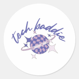 Tech Baddie Sticker Runt Klistermärke