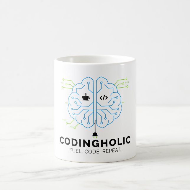 Tech Brain Coding Mug for Programmers & Coders Kaffemugg (Center)