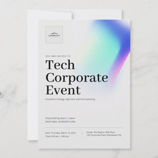 Tech Business corporate Event Meeting Invitation Spara Datumet (Framsida)