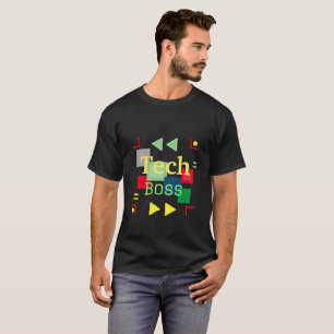 Tech Chef-citat med färgstark bakgrund av Abstrakt T Shirt