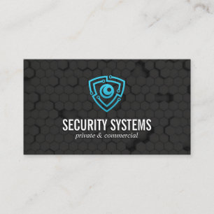 Tech Cyber Shield Logotyp Geometrisk bakgrund Visitkort