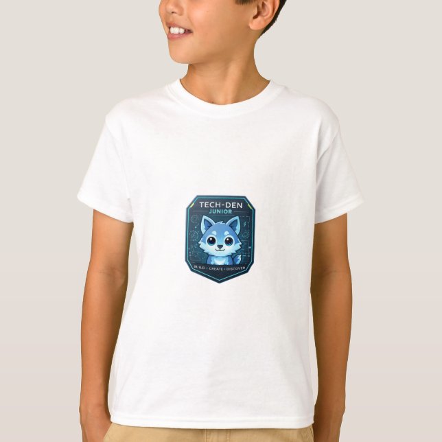 Tech-Den Junior Bygg-Skap-Utforska T Shirt (Framsida)
