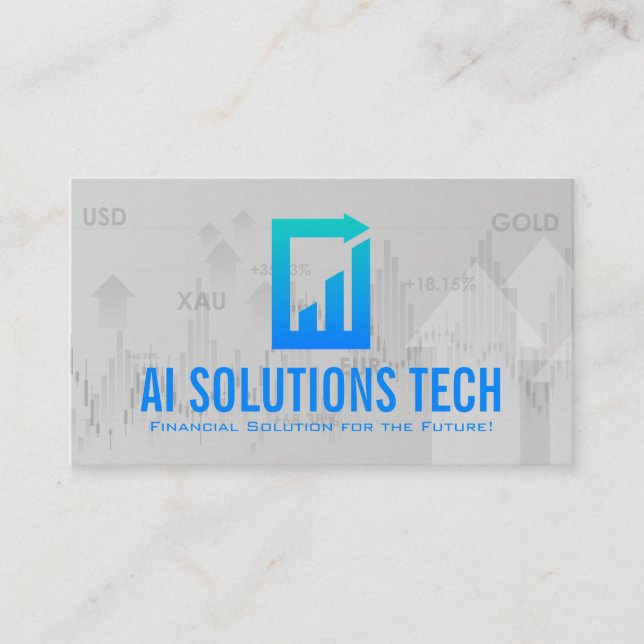 Tech Document Logotyp | Finansdiagram Visitkort (Framsida)