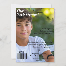 Tech Genius Magazine Cover Julkort
