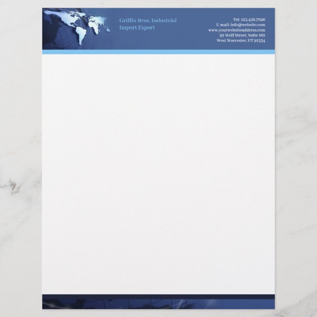 Tech Globe Letterhead Brevhuvud (Framsida)