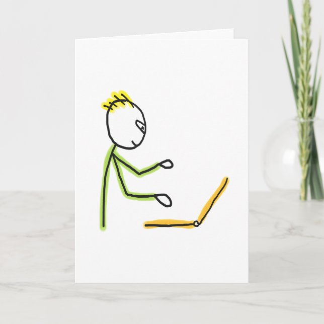 Tech Guy Stickman Kort (Framsida)