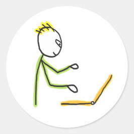 Tech Guy Stickman Runt Klistermärke