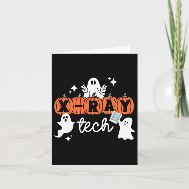Tech Halloween Technician Squad Xray Tech Pumpkin Kort (Framsida)