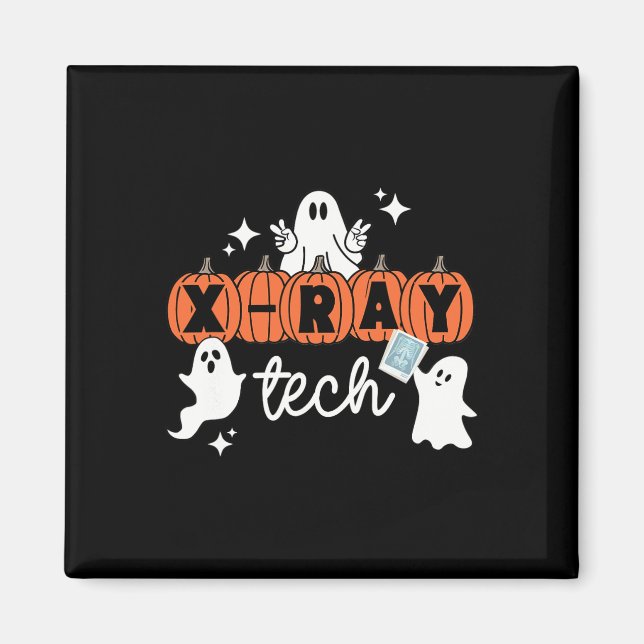 Tech Halloween Technician Squad Xray Tech Pumpkin Magnet (Framsidan)