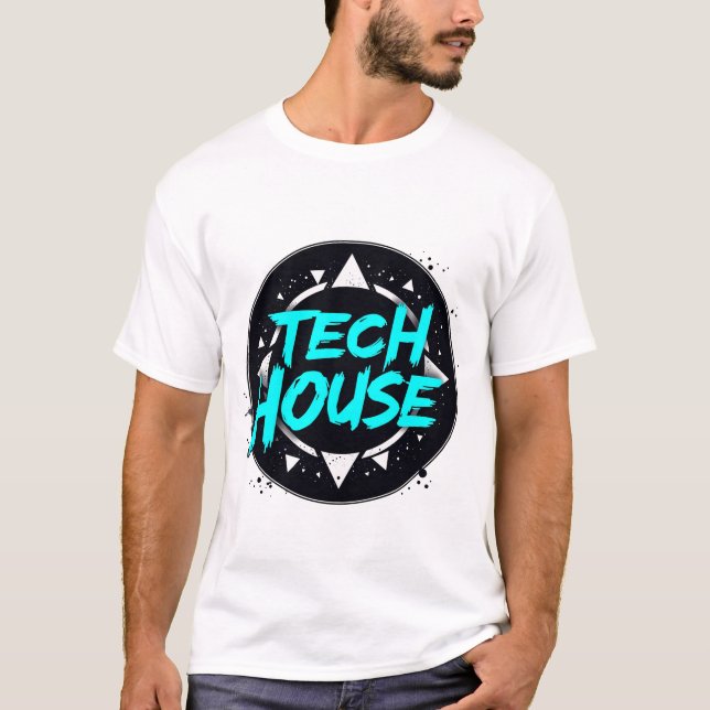 Tech House Vibes - Electronic Music Groove T Shirt (Framsida)