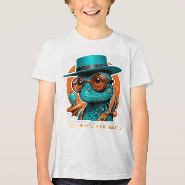 Tech Lizard Lunge Unisex T-Shirts (Framsida)