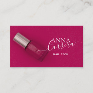Tech Nail Salon Rosa Nagel Färg Visitkort