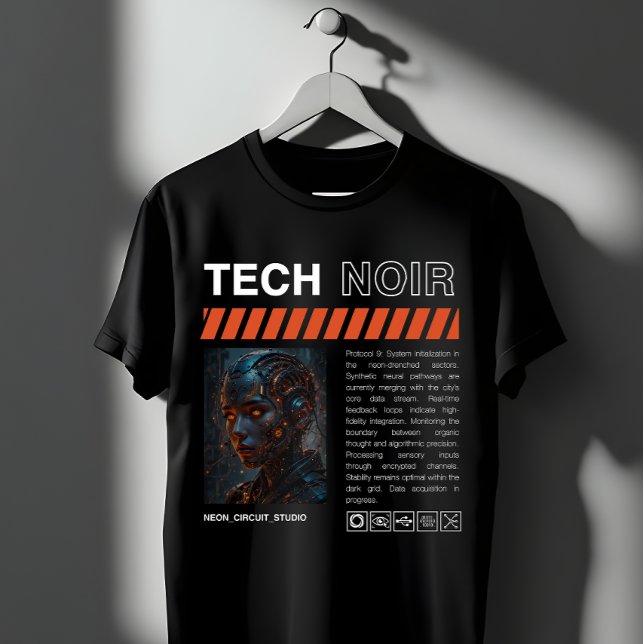Tech Noir Cyberpunk Android T Shirt (Skapare uppladdad)