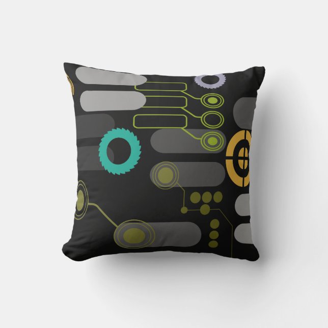 Tech Pillow (på svart) Kudde (Framsida)