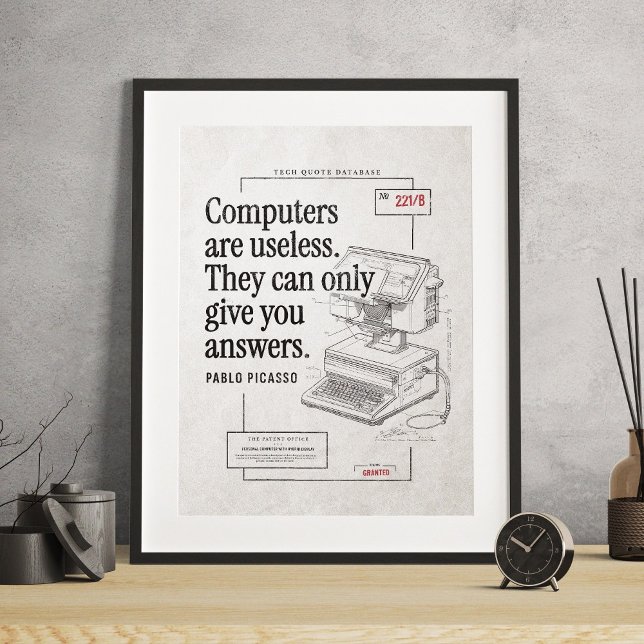 Tech Quote Sarkastic Useless Computers Teckning Poster (Tech Quote Sarcastic Useless Computers Drawing Poster)