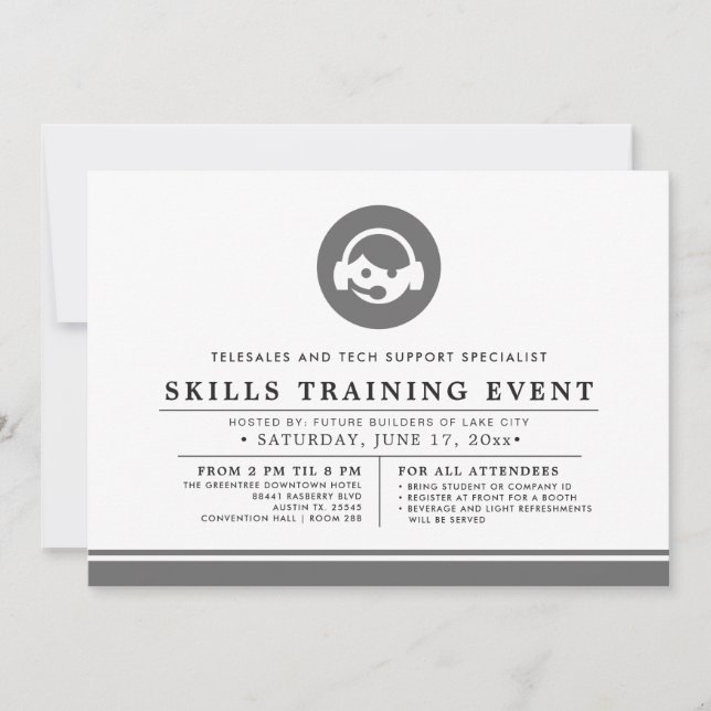 Tech + Sales Support Agent Training Event Minimal Inbjudningar (Framsida)