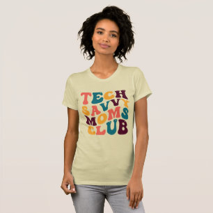 Tech Savvy Mammor Klubb Groovy Retro Summer Vibes T Shirt