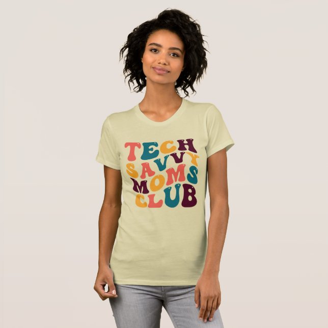 Tech Savvy Mammor Klubb Groovy Retro Summer Vibes T Shirt (Hel framsida)