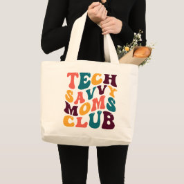 Tech Savvy Moms Club Souvenir Retro Stil Groovy Jumbo Tygkasse