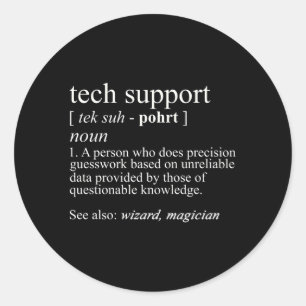 Tech Support Definition Computer Nerd Runt Klistermärke