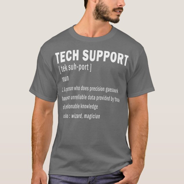 Tech Support Definition Funny Cute Geek-dator T Shirt (Framsida)