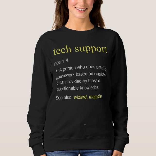 Tech Support Definition IT Computer Coola T Shirt (Framsida)