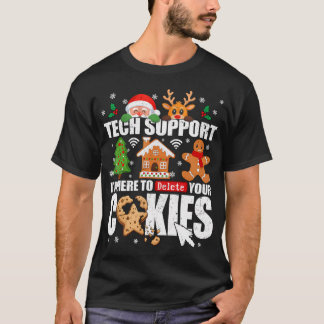 Tech Support Radera Dina Kakor Män Fula Jul T Shirt