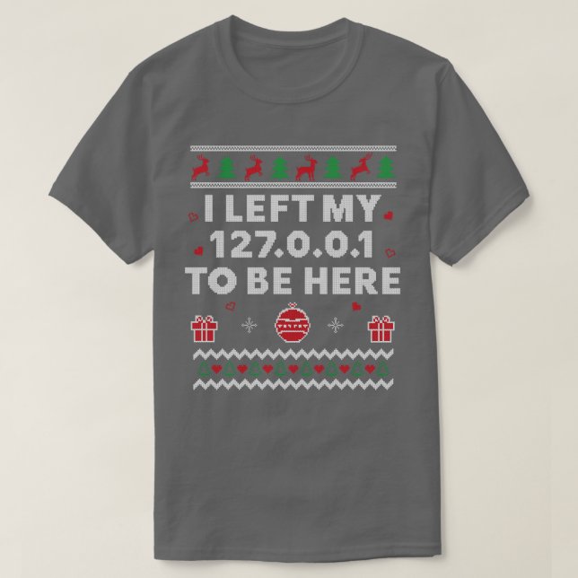 Tech Support Ugly jul-nuny SysAdmin Julafton T Shirt (Design framsida)