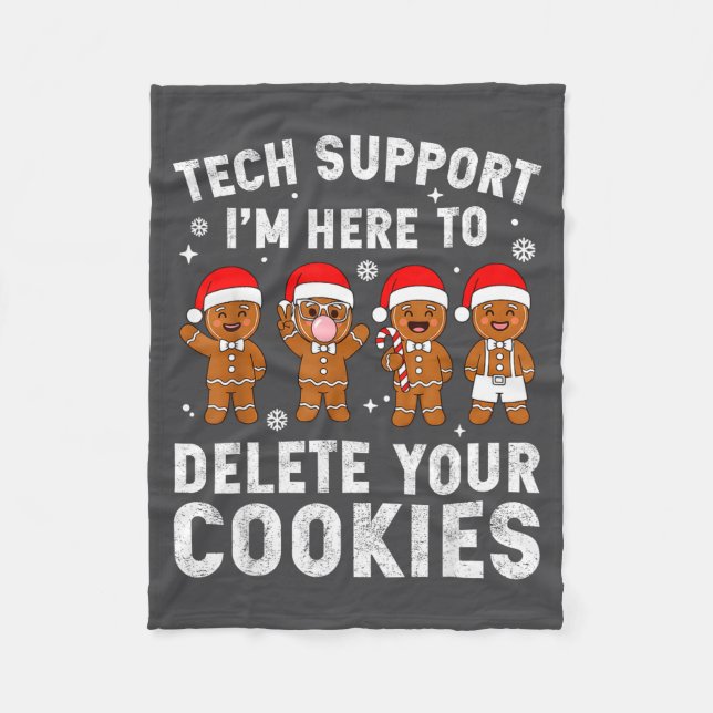 Tech Suprt Christmas Cookies Women Men Funny Chris Fleecefilt (Framsidan)