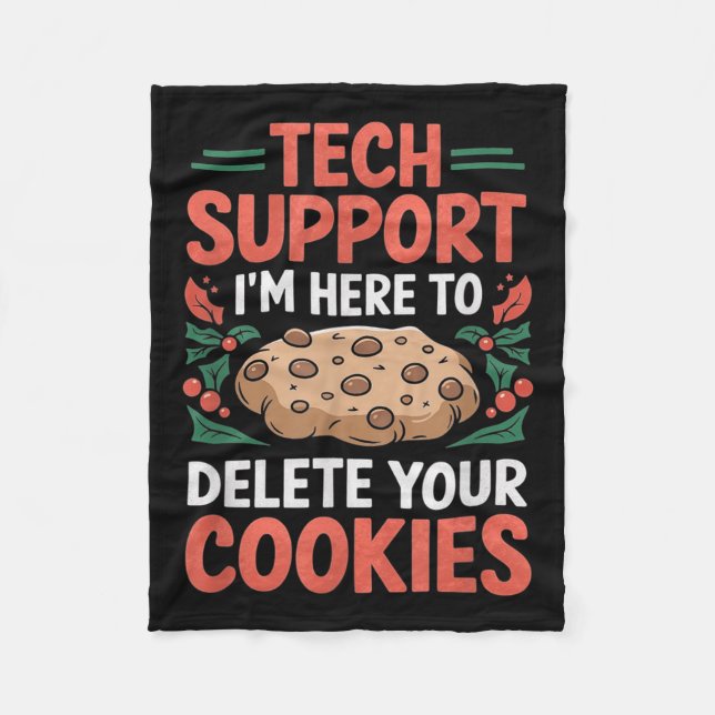 Tech Suprt Christmas Helpdesk Computer Geek Cookie Fleecefilt (Framsidan)