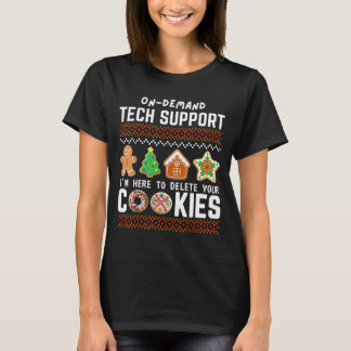 Tech Suprt Delete Cookies Funny Design Christmas P T Shirt