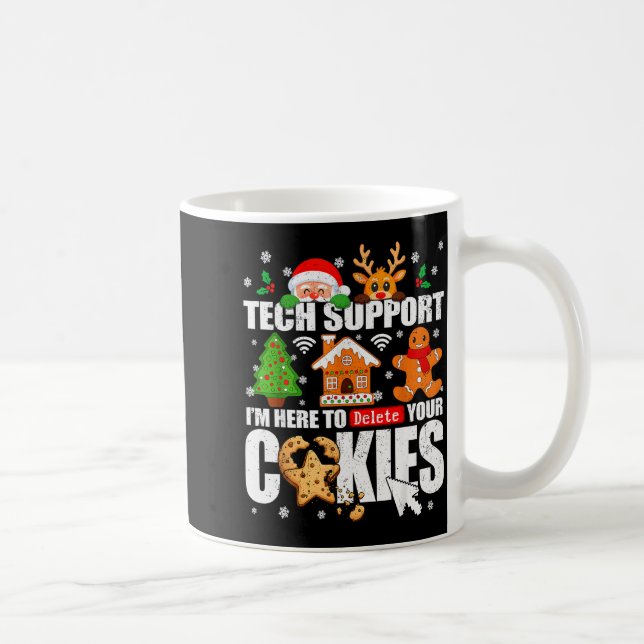 Tech Suprt Delete Your Cookies Men Ugly Christmas  Kaffemugg (Höger)