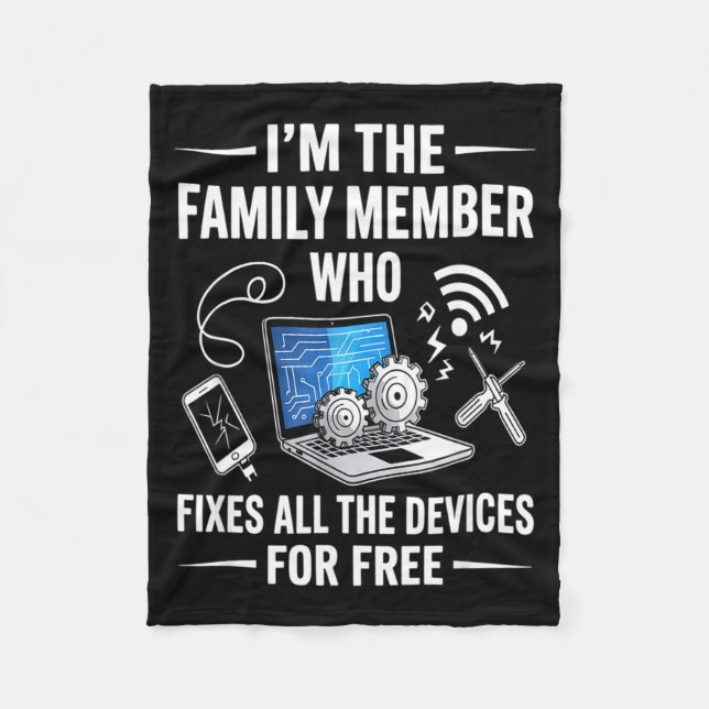 Tech Suprt Design For Men, Boys, Dad. Funny Meme  Fleecefilt (Framsidan)