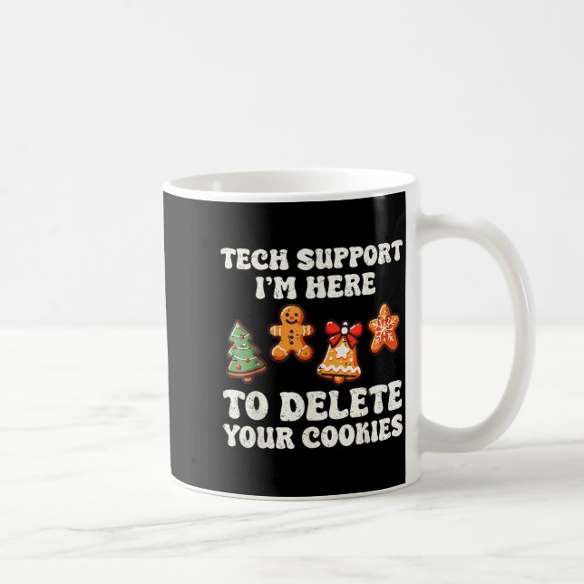 Tech Suprt Here To Delete Cookies Gingerbread Teac Kaffemugg (Höger)