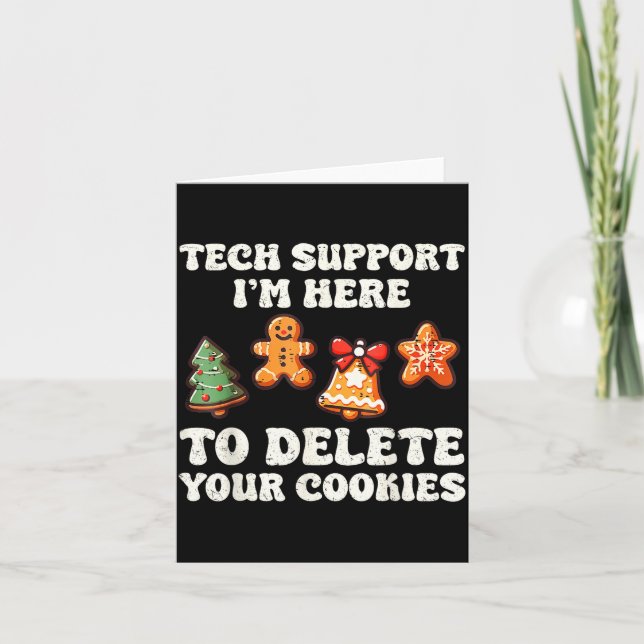Tech Suprt Here To Delete Cookies Gingerbread Teac Kort (Framsida)
