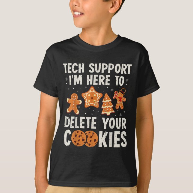 Tech Suprt jul Cookies Women Manar Funny Chris T Shirt (Framsida)
