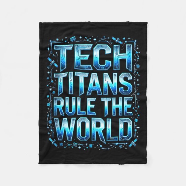 Tech Titans Rule Funny Big Technology Satire Wer G Fleecefilt (Framsidan)