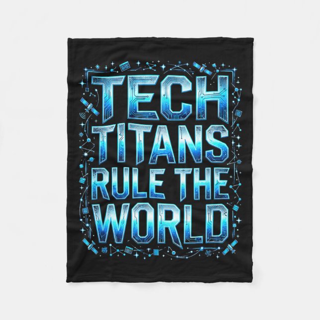 Tech Titans Rule Funny Big Technology Satire Wer G Fleecefilt (Framsidan)
