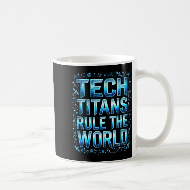 Tech Titans Rule Funny Big Technology Satire Wer G Kaffemugg (Höger)