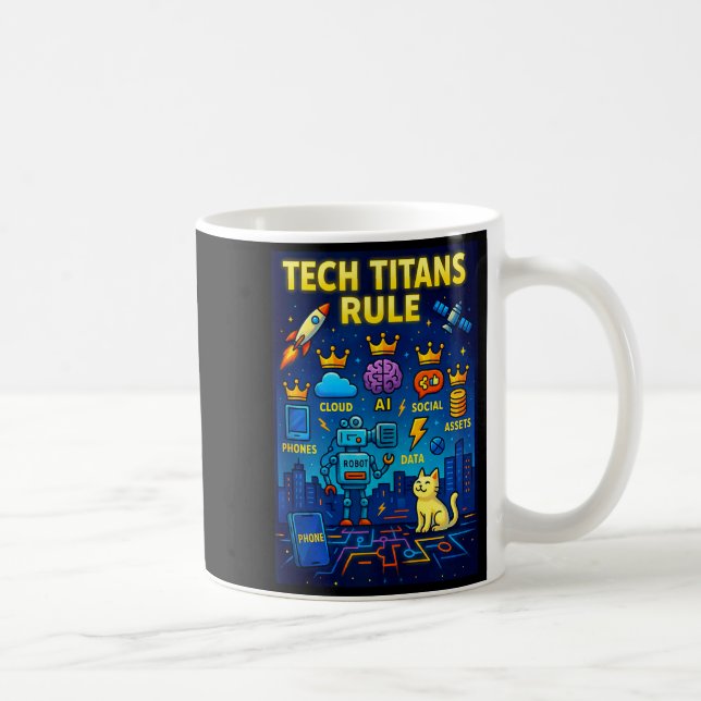 Tech Titans Rule Funny Big Technology Satire Wer G Kaffemugg (Höger)