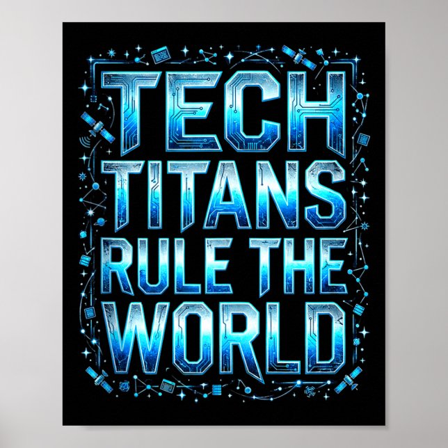 Tech Titans Rule Funny Big Technology Satire Wer G Poster (Framsidan)