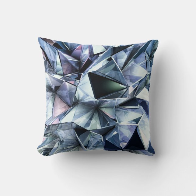 Tech Triangle Crystal: 3D-bakgrund Kudde (Framsida)