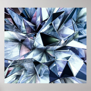 Tech Triangle Crystal: 3D-bakgrund Poster