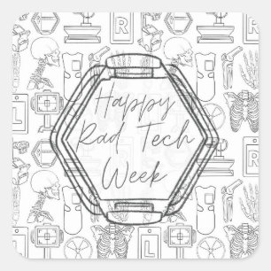 Tech Week-etikett för Rad Tech Week Fyrkantigt Klistermärke
