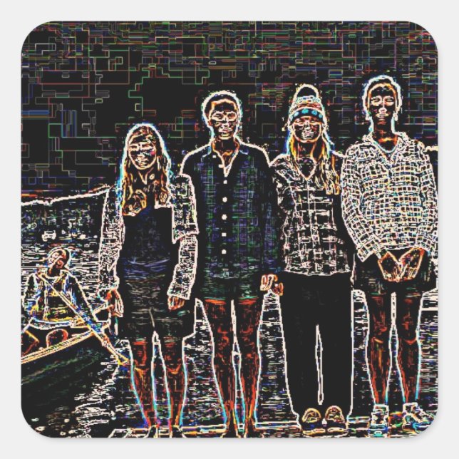 TechANOE Fyrkantigt Klistermärke (Framsida)